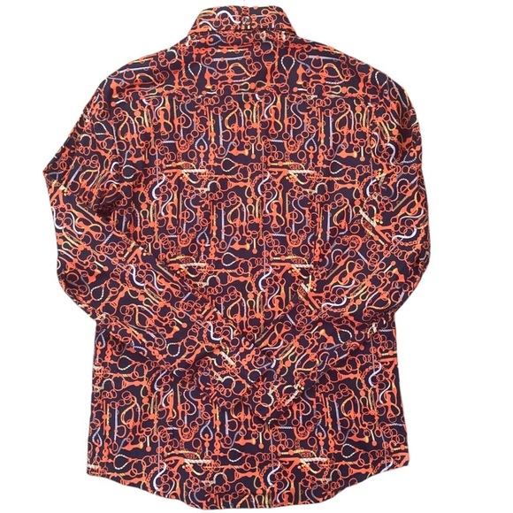 Elie Balleh Milano Italy NWT Shirt Chain-Print Casual Button Down Cotton Shirt - Picture 11 of 11